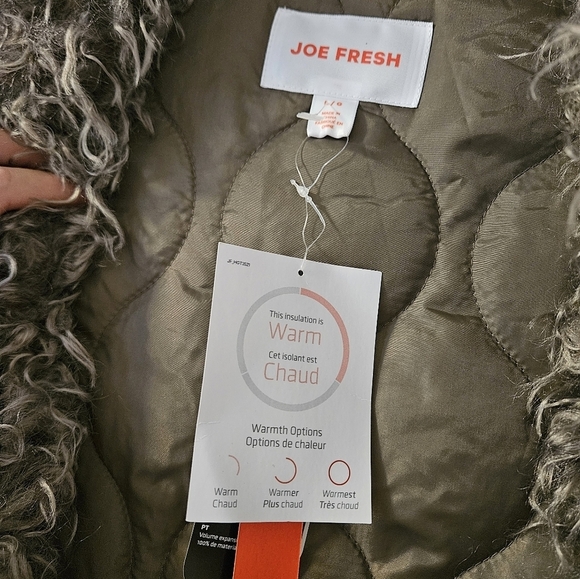 Joe Fresh Green and Black Teddy Jacket with Quilted Design - Picture 5 of 8